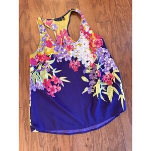 💙Apt. 9 Brand Women's Sz M Vibrant Floral Flowy Polyester Tank Multicolor‎